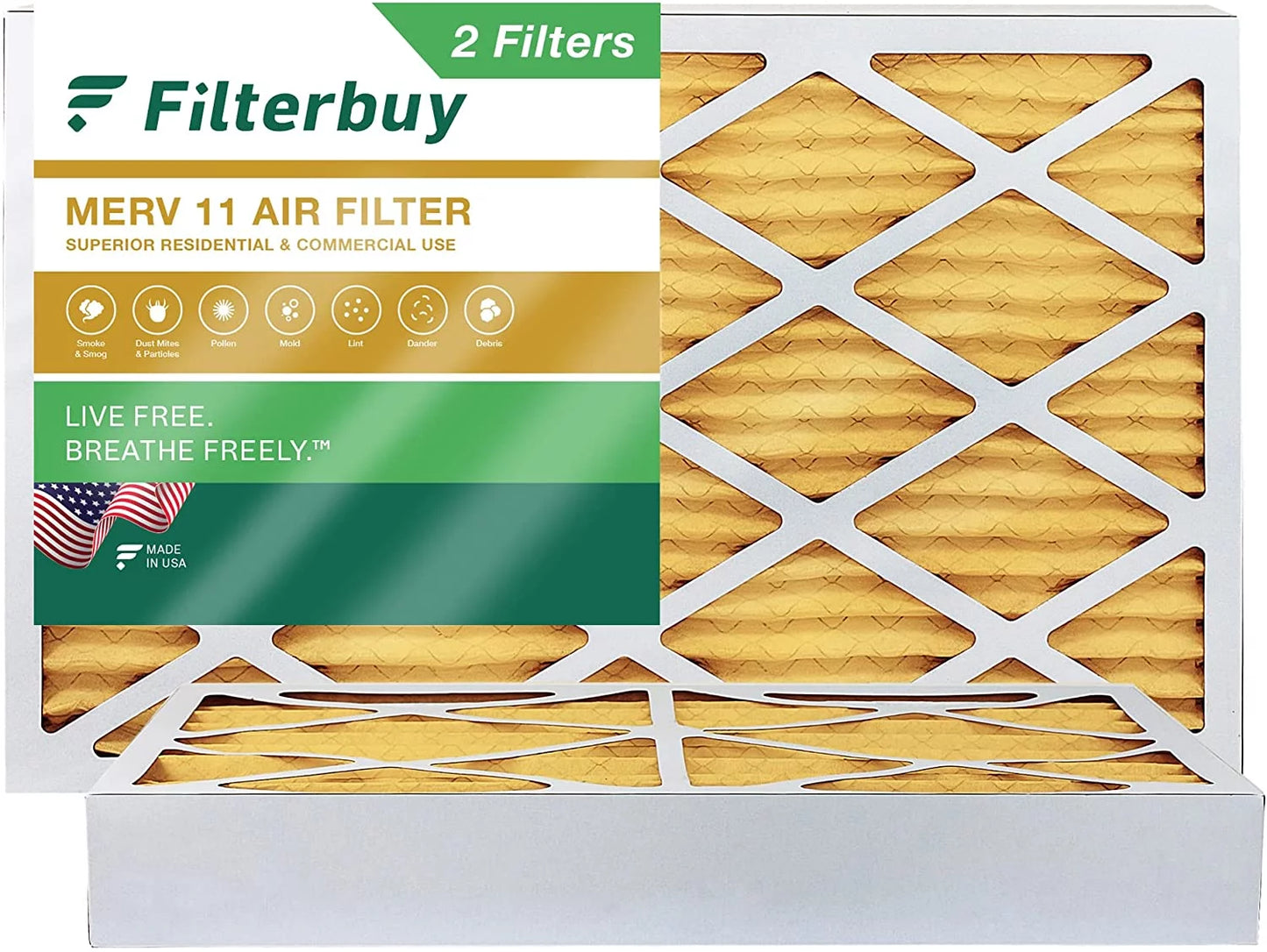 Filterbuy 12x24x4 merv 11 pleated hvac ac furnace air filters (2-pack)