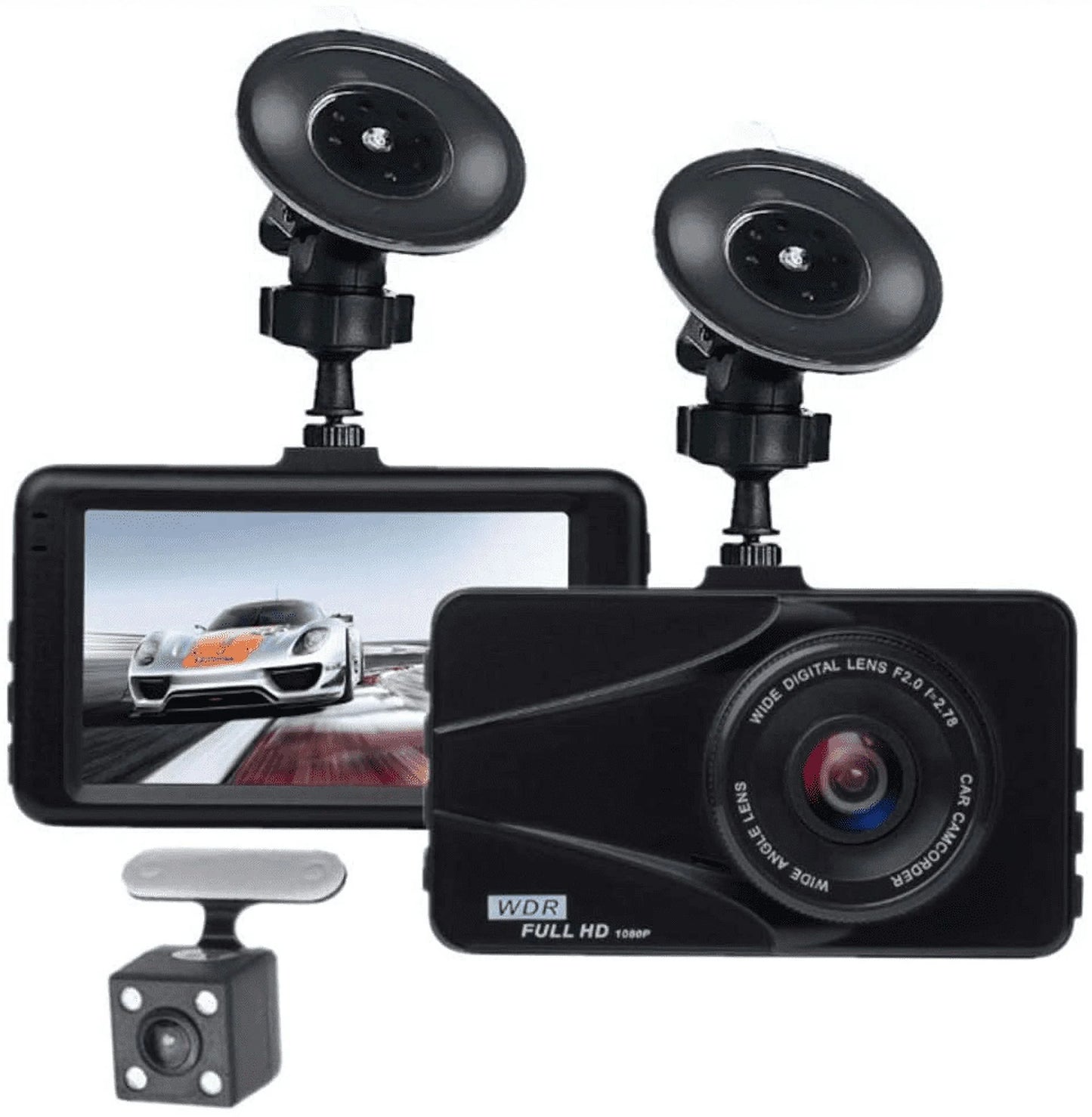 T670 plus dvr dash cam for hyundai dual travel recorder full hd 3" lcd screen 170° wide angle, wdr, g-sensor, loop recording motion detection excellent video images