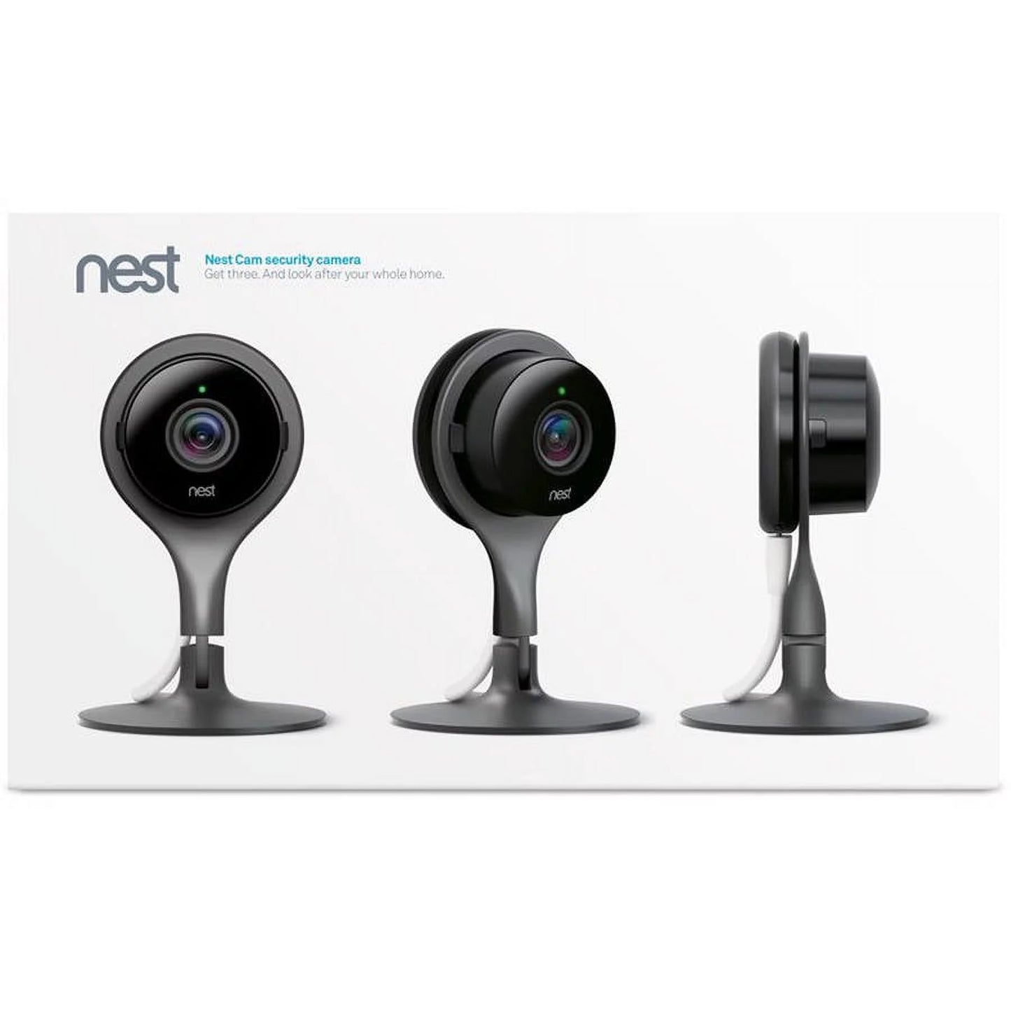 Google nest cam indoor 3 pack - wired indoor camera for home security - control with your phone and get mobile alerts - surveillance camera with 24/7 live video and night vision