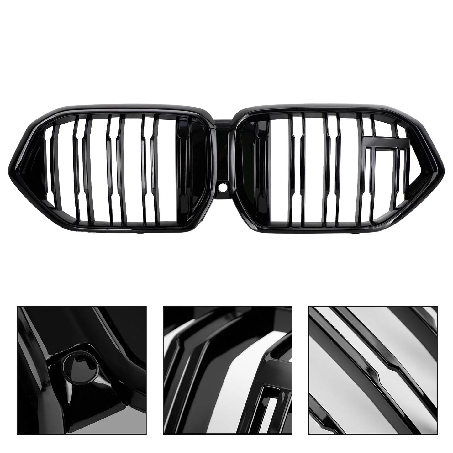 Front bumper grille grill fit for bmw x6 g06 m50i 2020-2022 w/camera hole black