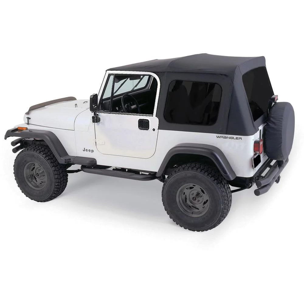 Rampage by realtruck complete soft top with tinted windows and no door uppers (black diamond) - 68035 1995 jeep wrangler