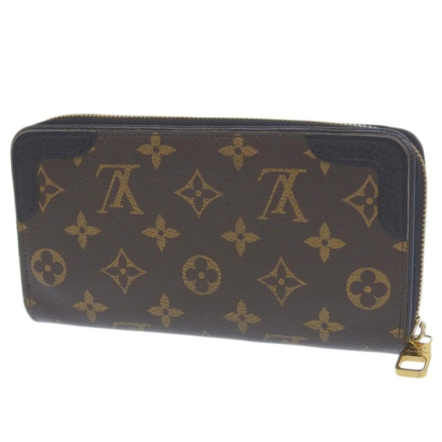 Pre-owned louis vuitton louis vuitton monogram zippy retiro round long wallet noir m61855 (good)