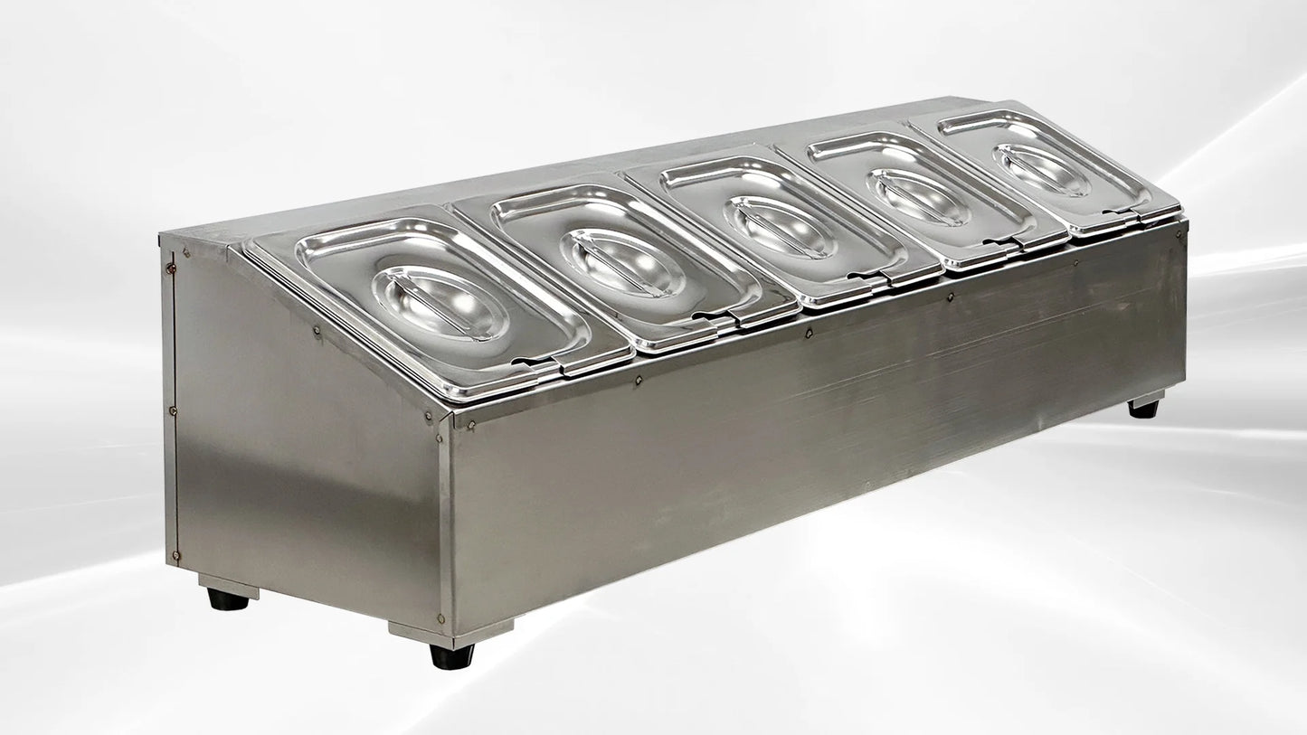 Stainless steel display milk tea shop dessert basin commercial hot pot shop seasoning rack cs16- 5s