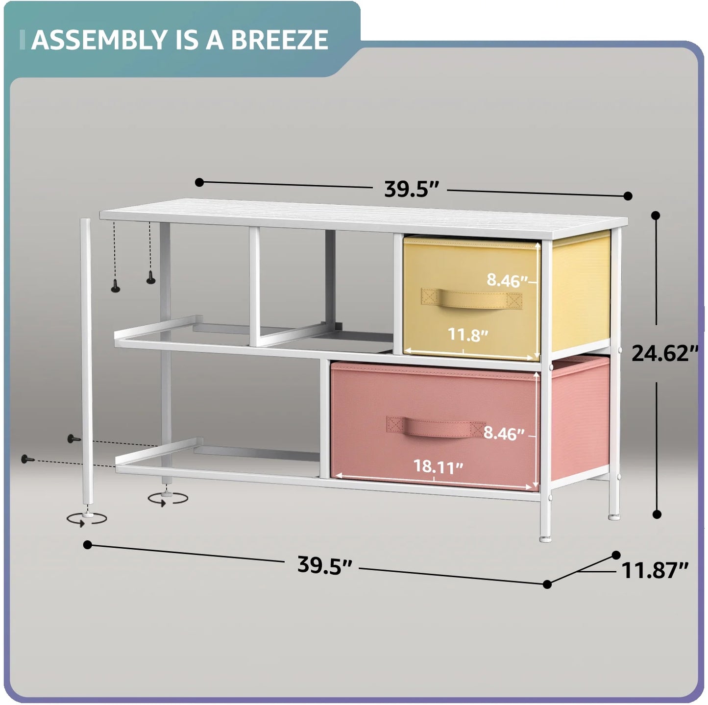 Storage cube dresser - pastel