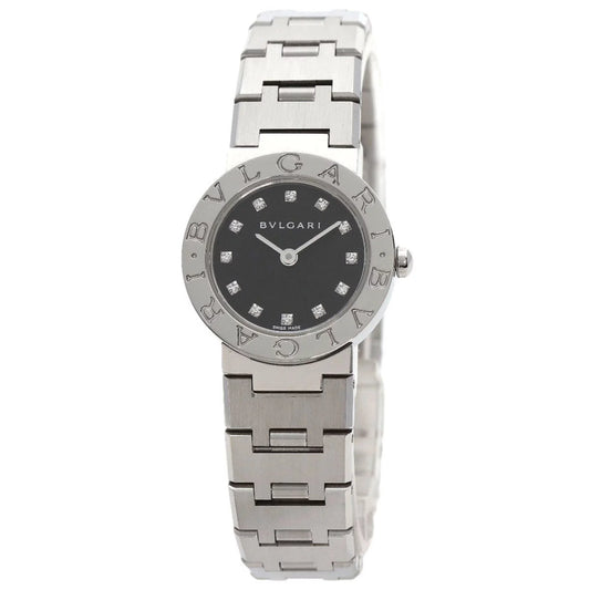 Pre-owned bvlgari bb23ss 12 12p diamond watch stainless steel ss ladies bvlgari (good)