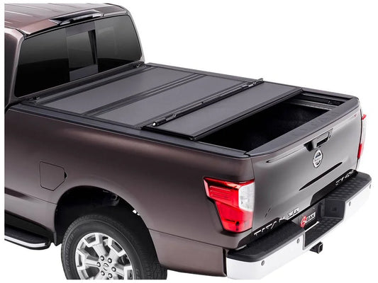 Bak by realtruck bakflip mx4 hard folding truck bed tonneau cover | 448525 | compatible with 2017 - 2023 nissan titan 5' 7" bed (67")