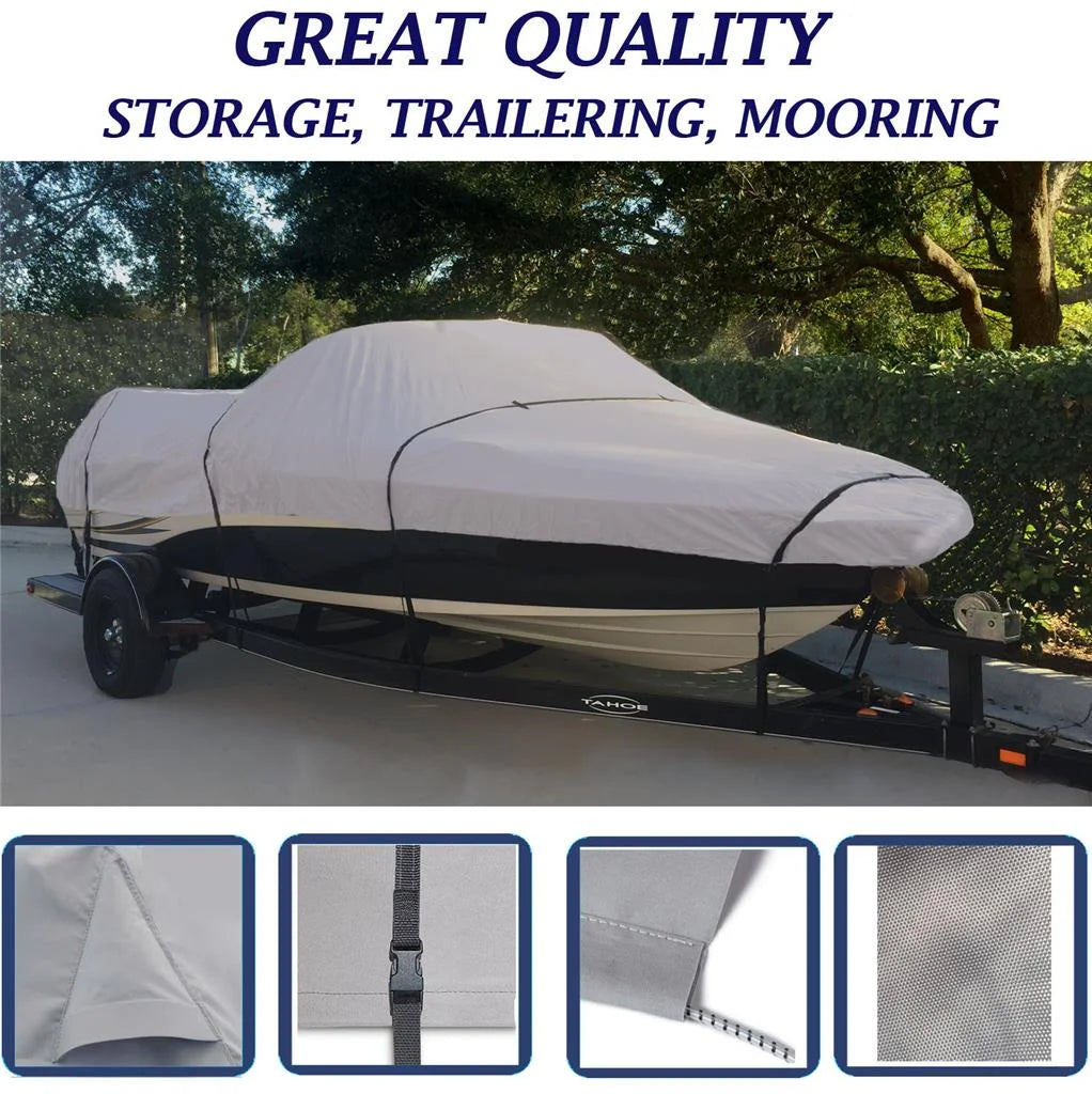 Boat cover compatible for crestliner dane 16 o/b all years storage, travel, lift