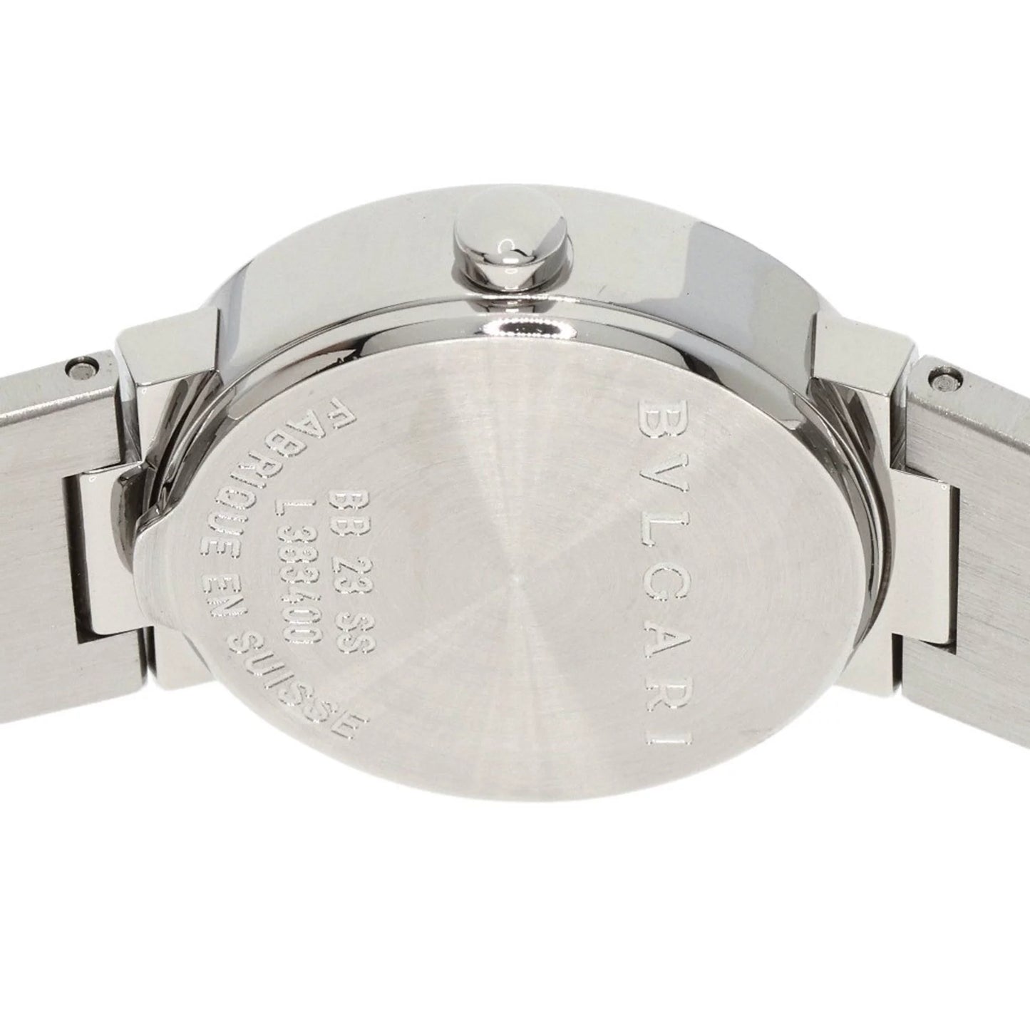 Pre-owned bvlgari bb23ss 12 12p diamond watch stainless steel ss ladies bvlgari (good)