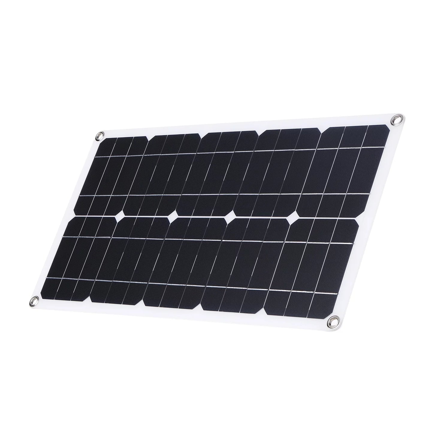 Radirus 50w d c 9v/18v flexible solar panel kit - 30a l-ed display controller, usb/type c interface, car charger - reliable solar power for home