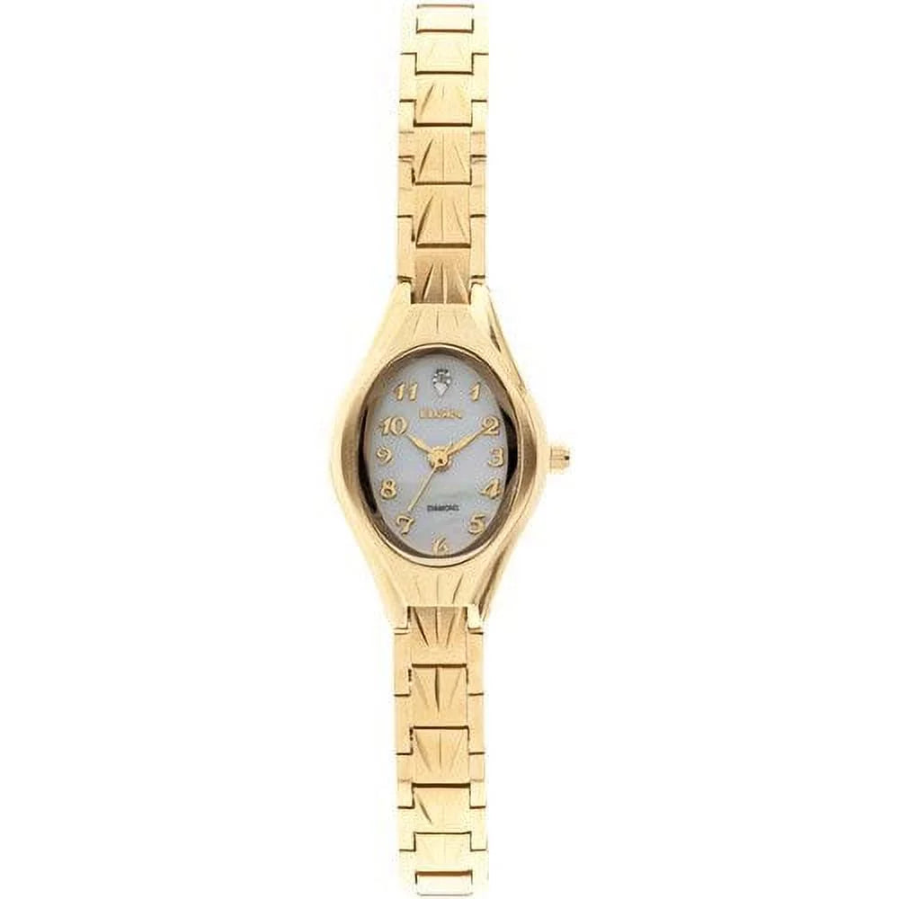 Elgin adult female analog watch in gold with oval dial stainless steel(eg9759)