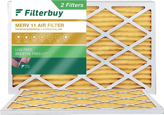 Filterbuy 16x36x1 merv 11 pleated hvac ac furnace air filters (2-pack)