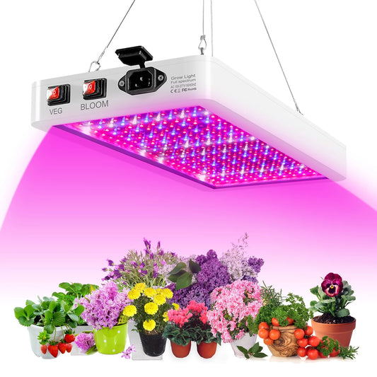 Andoer 2000w led grow light for indoor plants 312 leds full spectrum veg and bloom dual switch ip65 waterproof hanging plant growing lamps for seedlings flowers greenhouse