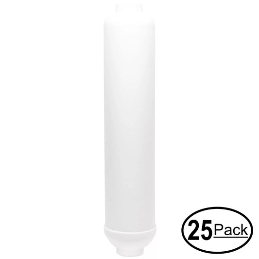 25-pack replacement for watts ro-tfm-5sv inline filter cartridge - universal 10-inch cartridge for watts premier 500032 ro-tfm-5sv five stage reverse osmosis system - denali pure brand