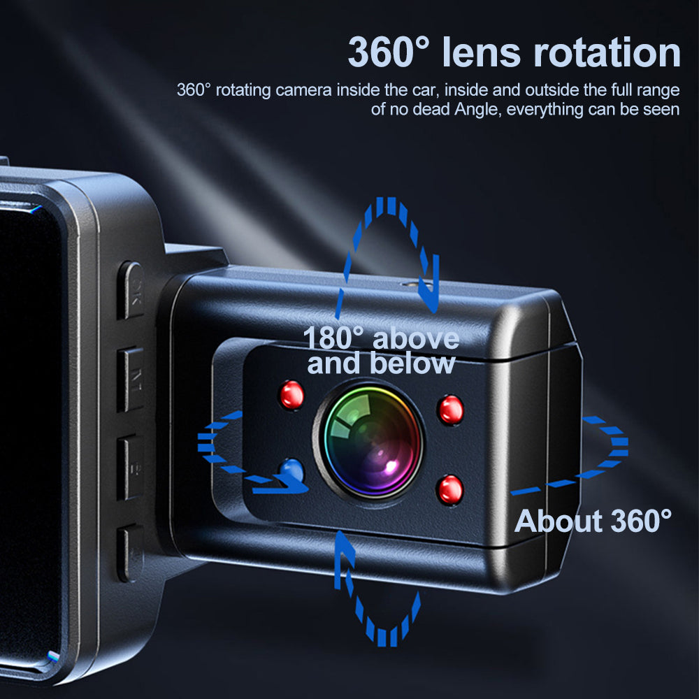 Virwir car dash cam 1920x1080p fhd front and rear dash cam dual cam car dvr night vision parking mode loop recording