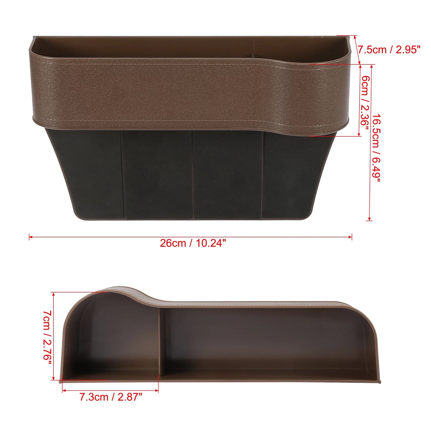 Unique bargains pair car seat gap storage box organizer multifunctional filler console coin holders plastic brown