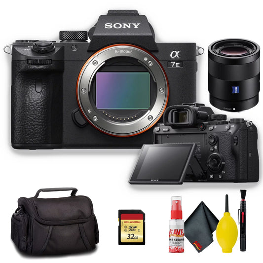 Sony alpha a7 iii mirrorless digital camera with sony fe 55mm f/1.8 za e-mount lens - standard kit