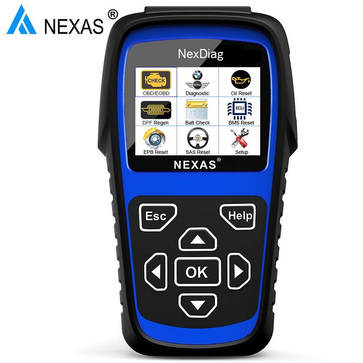 Nexas nd601 obd2 scanner fits for bmw & mini multi-system diagnostic scanner automotive diagnostic maintenance tool dpf regen bms reset check engine code reader for vehicles after 1996