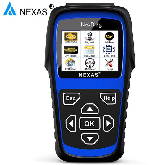 Nexas nd601 obd2 scanner fits for bmw & mini multi-system diagnostic scanner automotive diagnostic maintenance tool dpf regen bms reset check engine code reader for vehicles after 1996