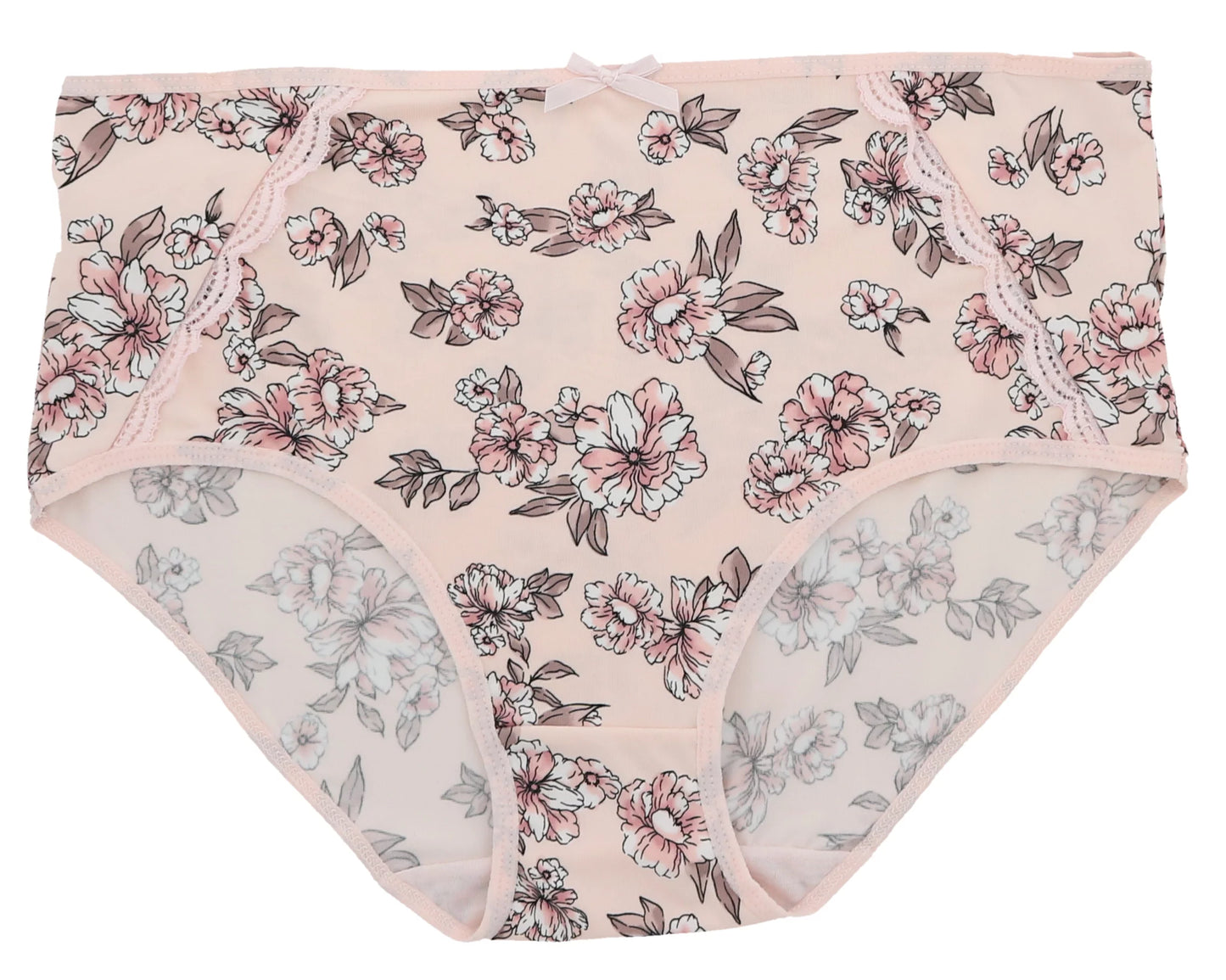 Delta burke intimates women's plus size sexy classic high rise brief panties (5pr) (large, pink floral dots)