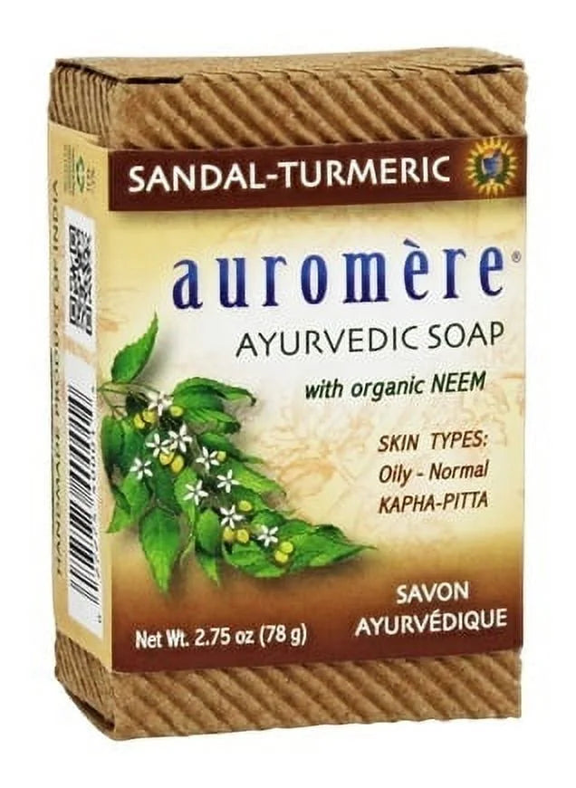 Ayurvedic bar soap with organic neem sandal-turmeric - 2.75 oz. by auromere (pack of 6)