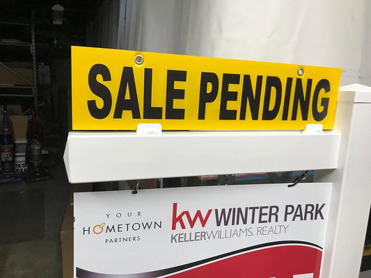 5 pack sale pending yellow sign 6” x 24" (sale pending) pre-printed double sides corrugated plastic 4mm, sign board 4mmthick, ***sign , metal sign & sign post not included, ship same d