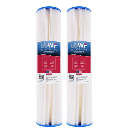 50 micron 20 inch x 4.5 inch pleated polyester whole house sediment replacement cartridge