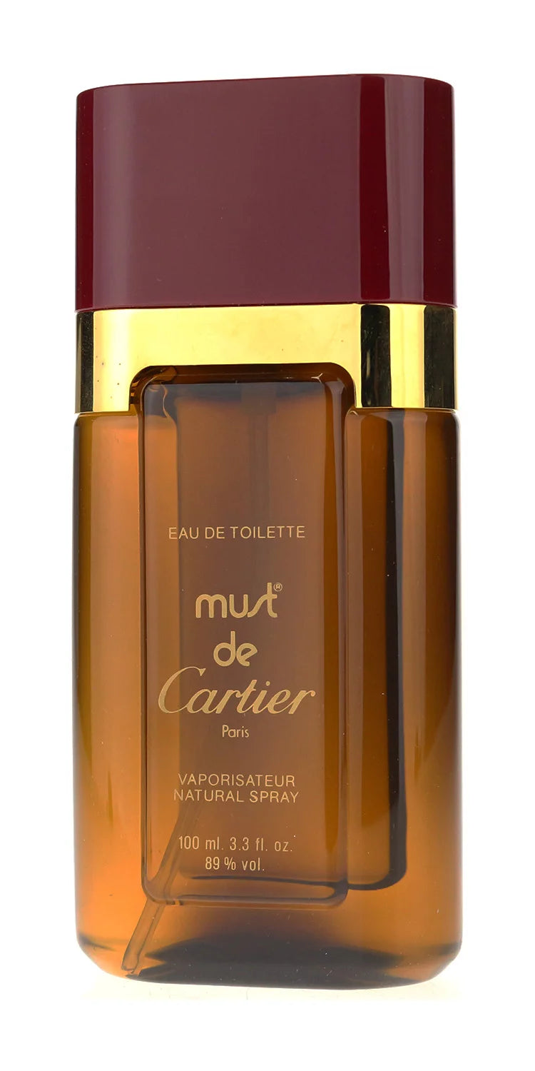 Cartier must de cartier eau de toilette spray 3.3oz/100ml in box (vintage)