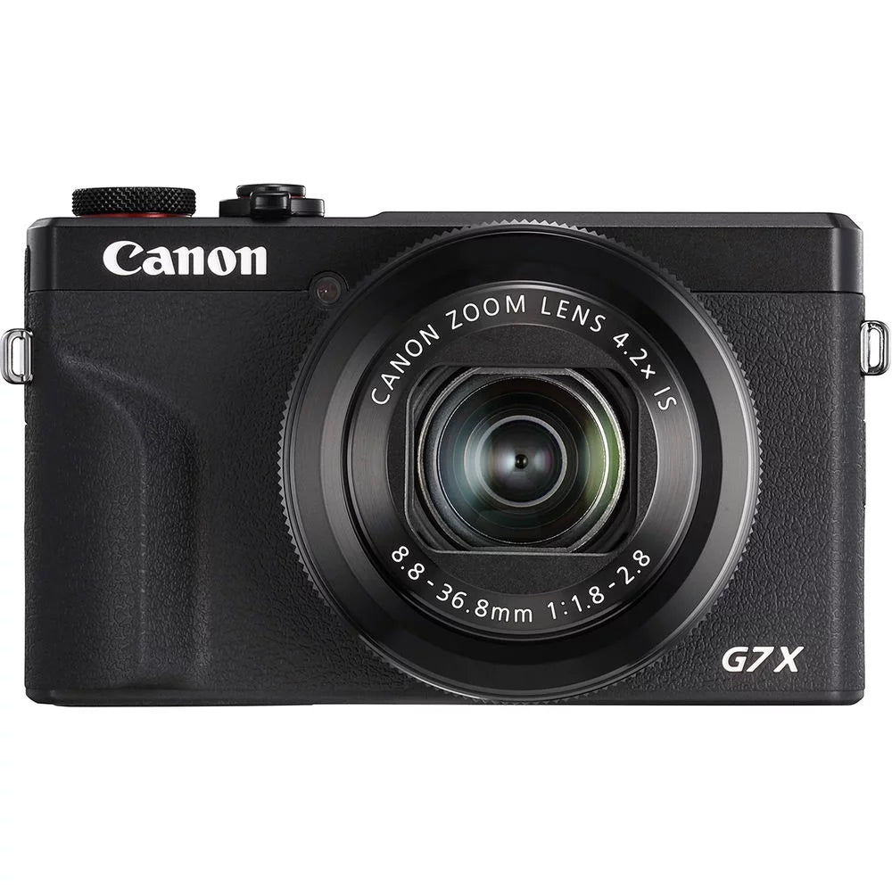 Canon powershot g7 x mark iii digital camera (black) + extra battery + flash - 64gb kit