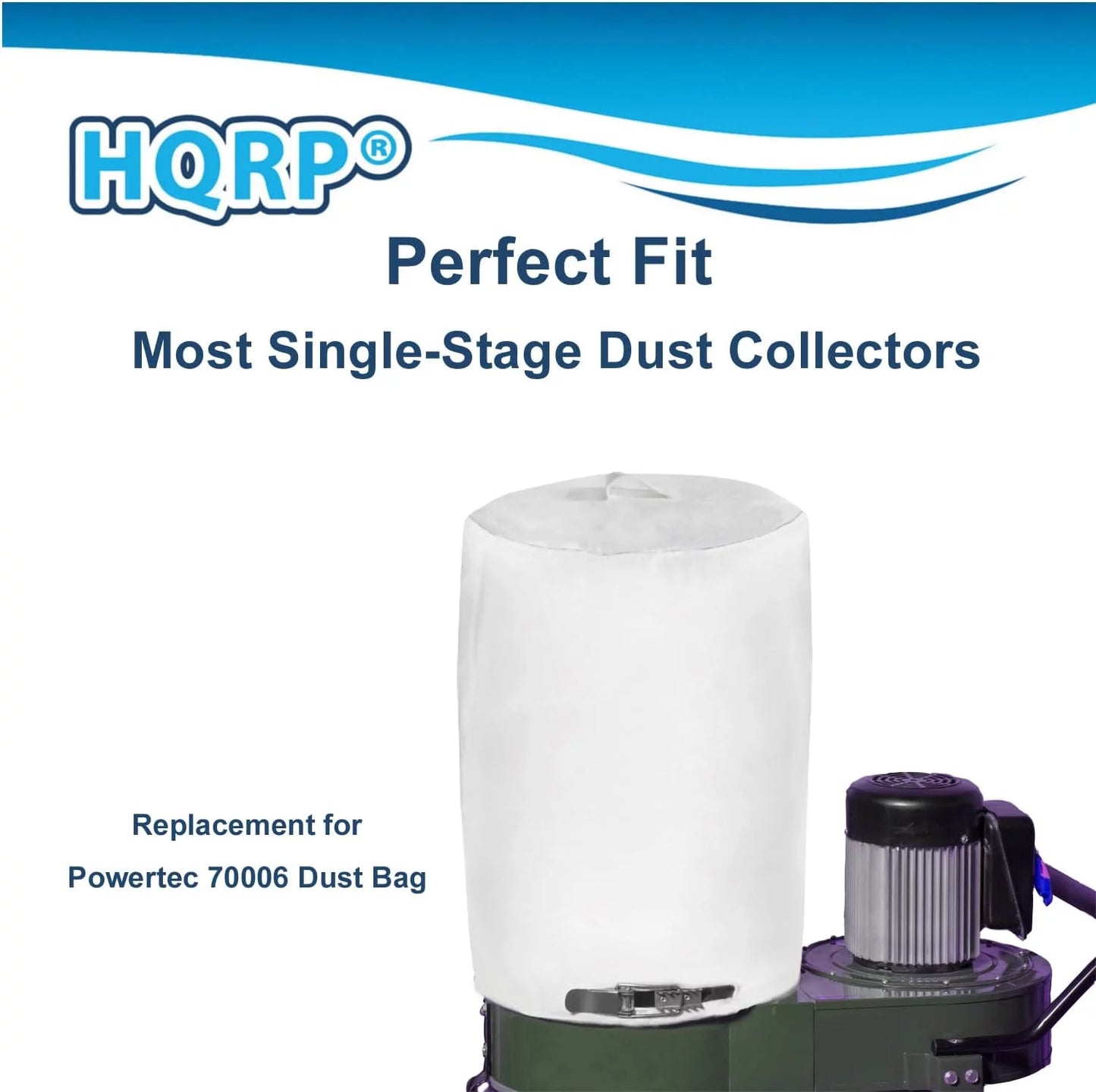 Dust collector bag, 15" x 24", 1 micron filter, compatible with 70006 70335, fits most dust collector systems