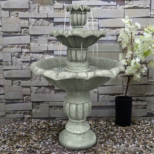 39in 3tier mediterranean outdoor water fountain concrete construction