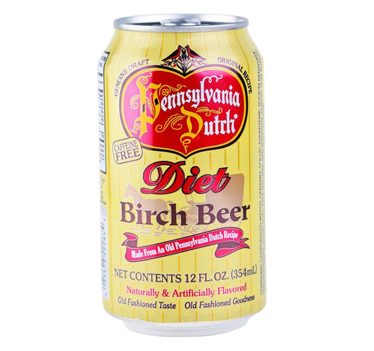 Pa dutch diet birch beer, protected with high-density foam, favorite amish drink, 12 oz. cans (case of 24 cans)