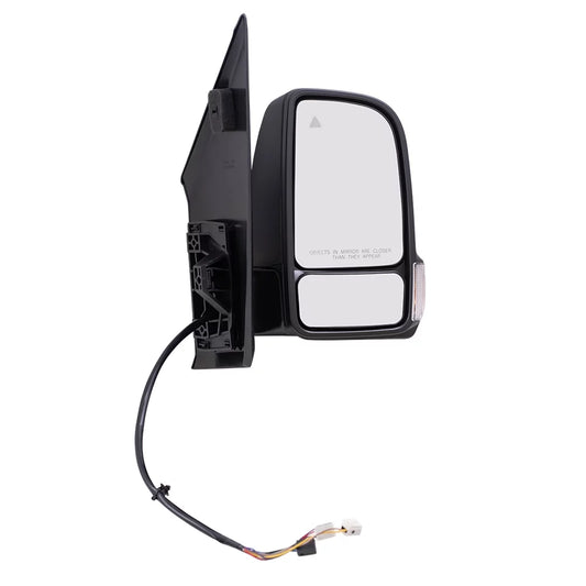 Brock replacement passenger side power mirror textured black with heat, signal, blind spot detection & power fold w/o camera compatible with 2019-2020 sprinter cargo 1500/2500/3500 (907)