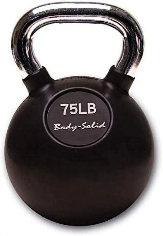 Body-solid chrome rubber coat kettlebells 5-80 pounds (75)