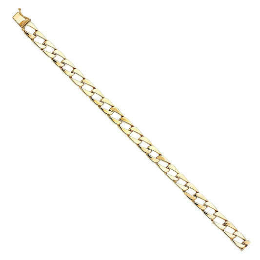 14k yellow gold cuban link bracelet - 8" | elegant 14ky gold chain bracelets for men and women | weight 15.5 | men’s jewelry for gift