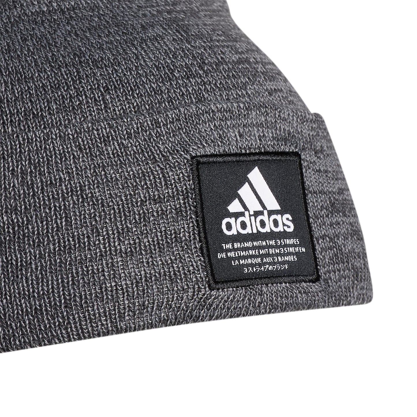 Adidas men's amplifier fold beanie, carbon-grey twist/black/white f21, one size