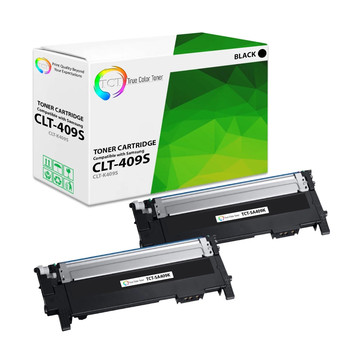 Tct compatible toner cartridge replacement for the samsung clt-490s series - 2 pack black