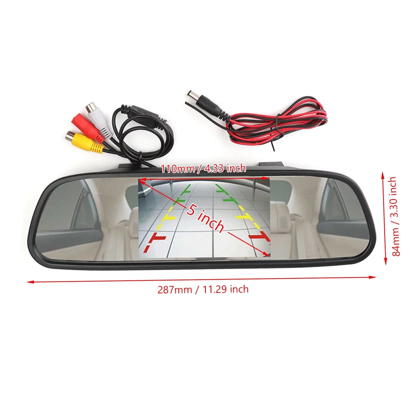 2-day mad hornets universal 170 camera + 5.0" tft lcd car mirror monitor kit vehicle system