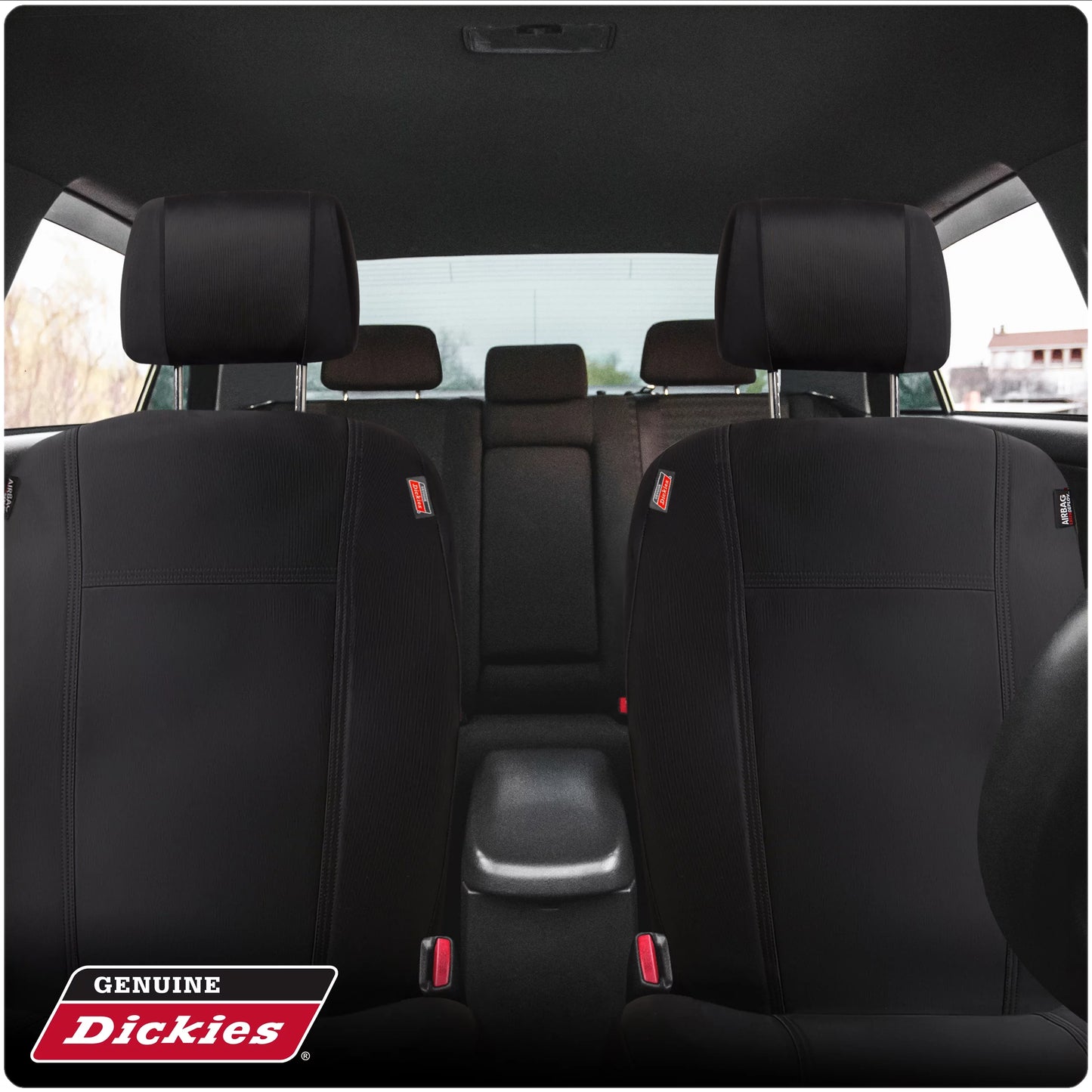 Dickies 2-piece black puncture-resistant front car, truck, suv seat covers, protect from pets, universal fit