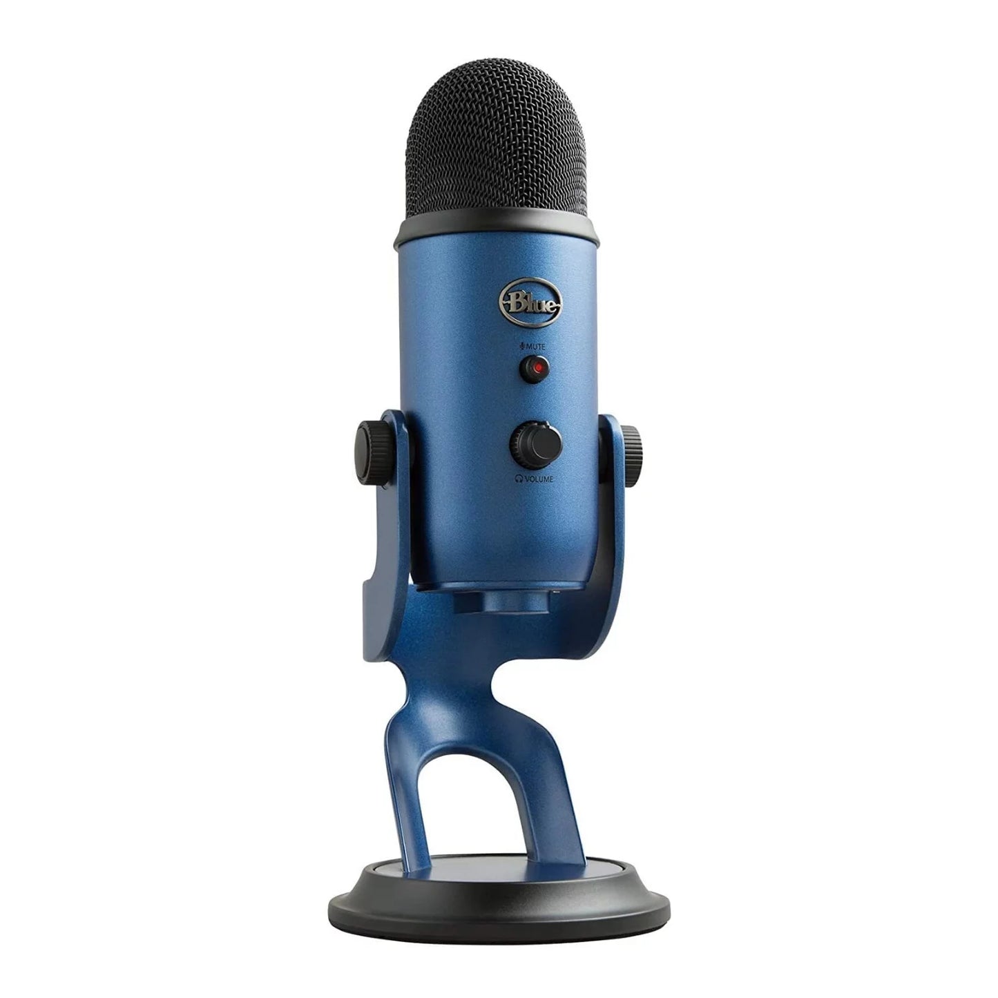 Blue microphones yeti microphone (midnight blue) with boom arm stand, pop filter and shock mount