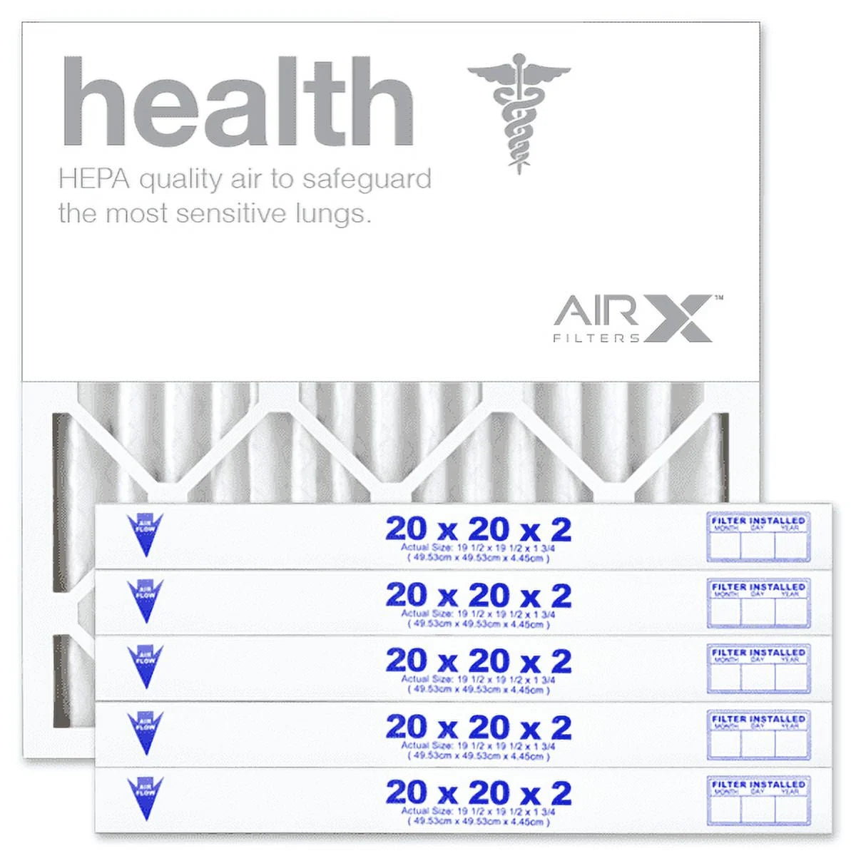 Airx filters 20x20x2 air filter merv 13 pleated hvac ac furnace air filter, health 6-pack, made in the usa