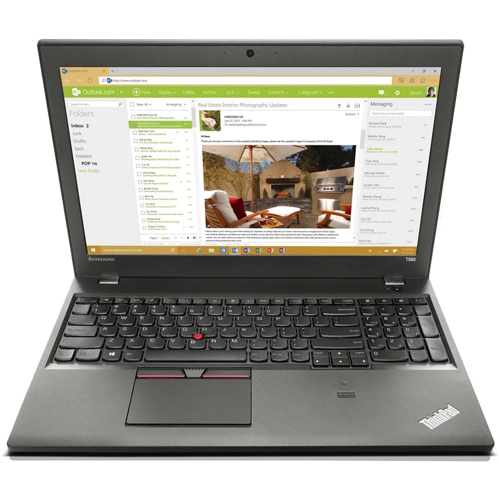 Restored lenovo thinkpad t560 notebook intel's i5 processor 2.40 ghz 16 gb ram 512 gb ssd w10p (refurbished)