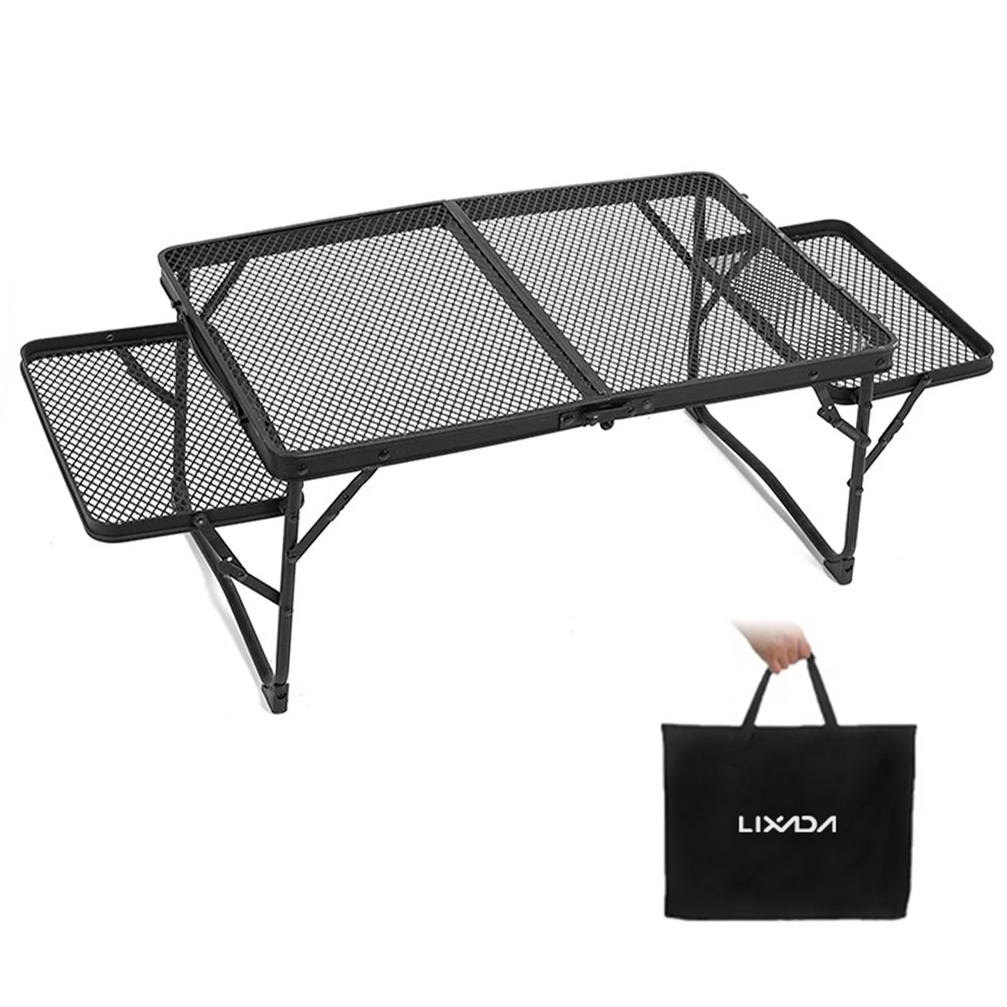 Anself folding camping table, portable picnic cooking station, food prep table, dining gear