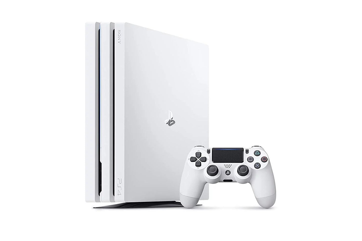 Sony playstation 4 pro 1tb gaming console white with charging dock hdmi cable bolt axtion used