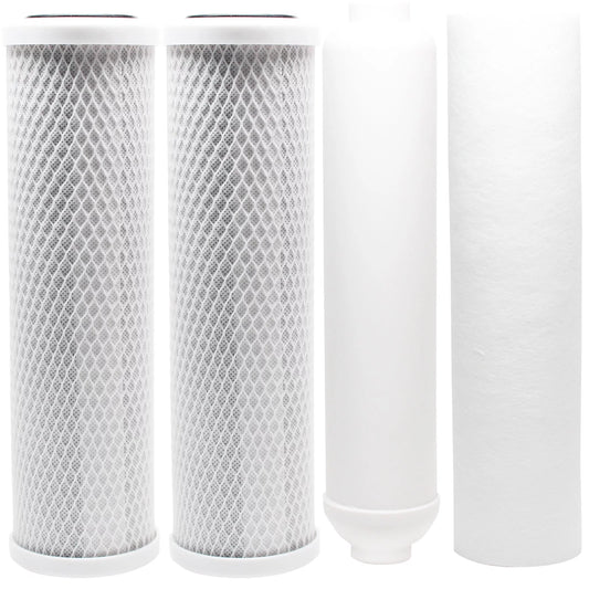 Replacement filter kit for us water systems 200-usro-p ro system - includes carbon block filters, pp sediment filter & inline filter cartridge - denali pure brand