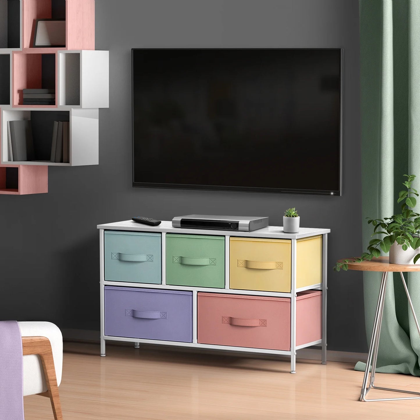 Storage cube dresser - pastel