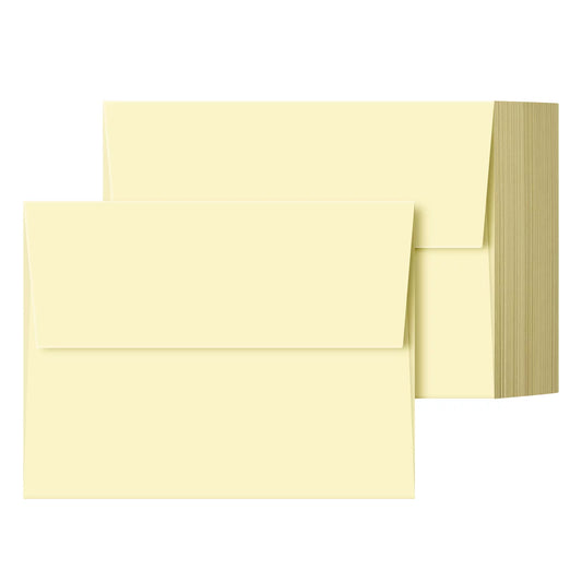 A2 cream envelopes – fits 4.25" x 5.5" greeting cards, wedding invitations, photos, announcements – 28lb bond, 70lb text, 105 gsm – 4 3/8" x 5 3/4" – 250 per pack