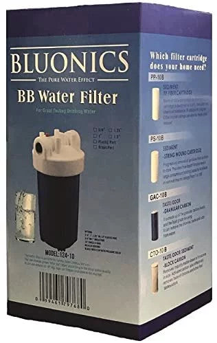 Bluonics 10" big blue whole house water filter with 5 micron sediment cartridge for rust, iron, sand, dirt, sediment and undissolved particles