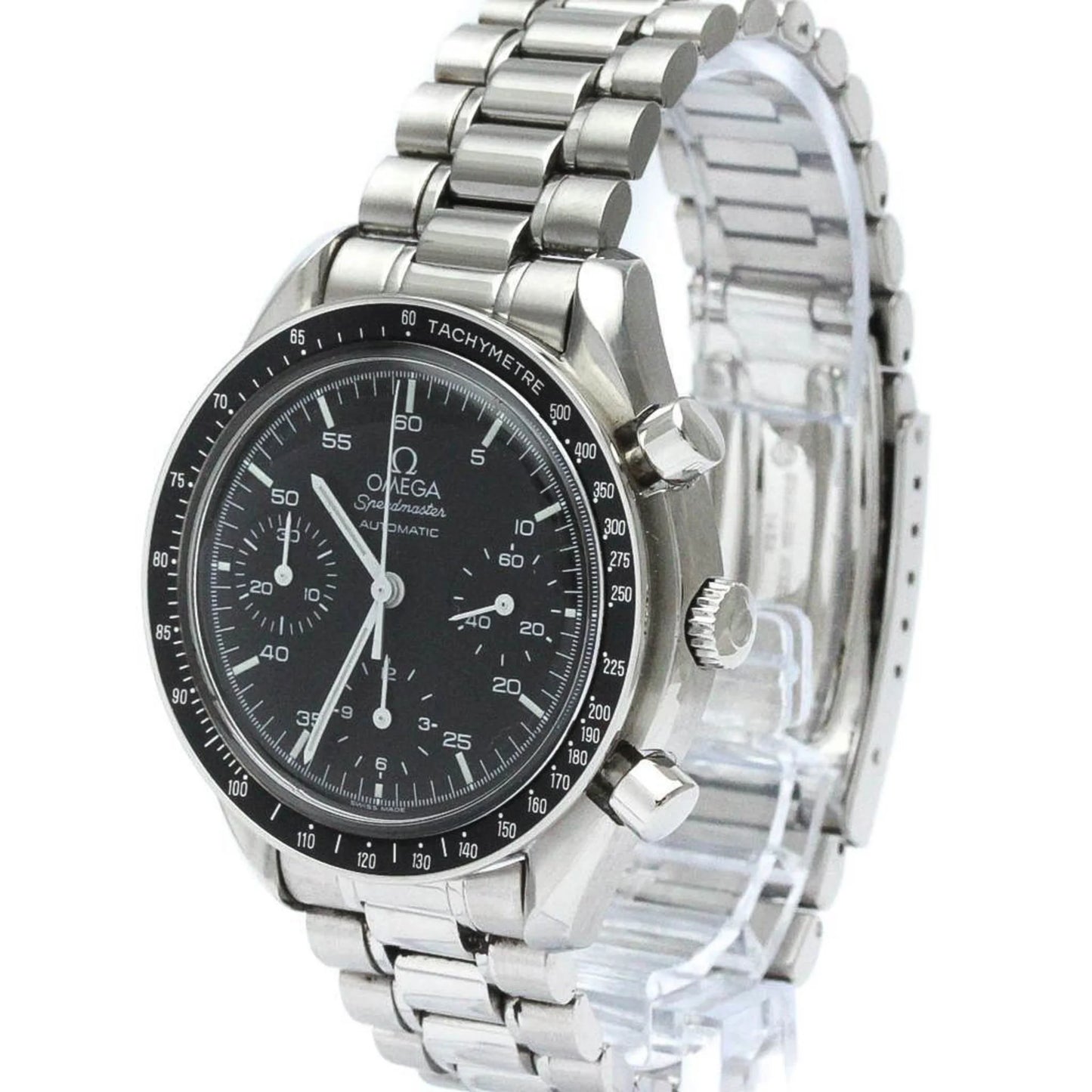 Pre-owned polished omega speedmaster automatic steel mens watch 3510.50 bf566330 (good)