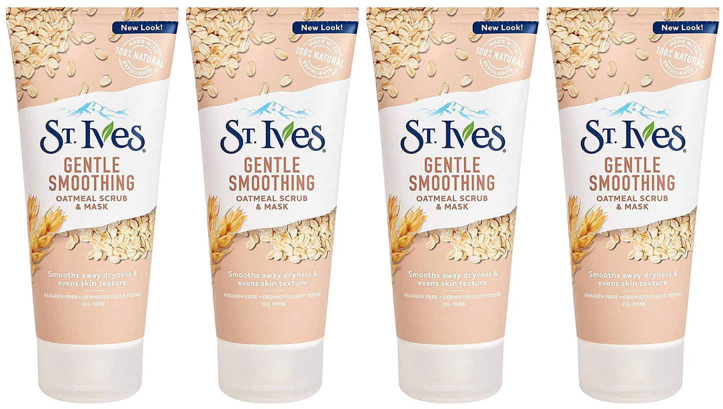 St. ives smooth & nourished scrub & mask, oatmeal 6 oz (pack of 4)