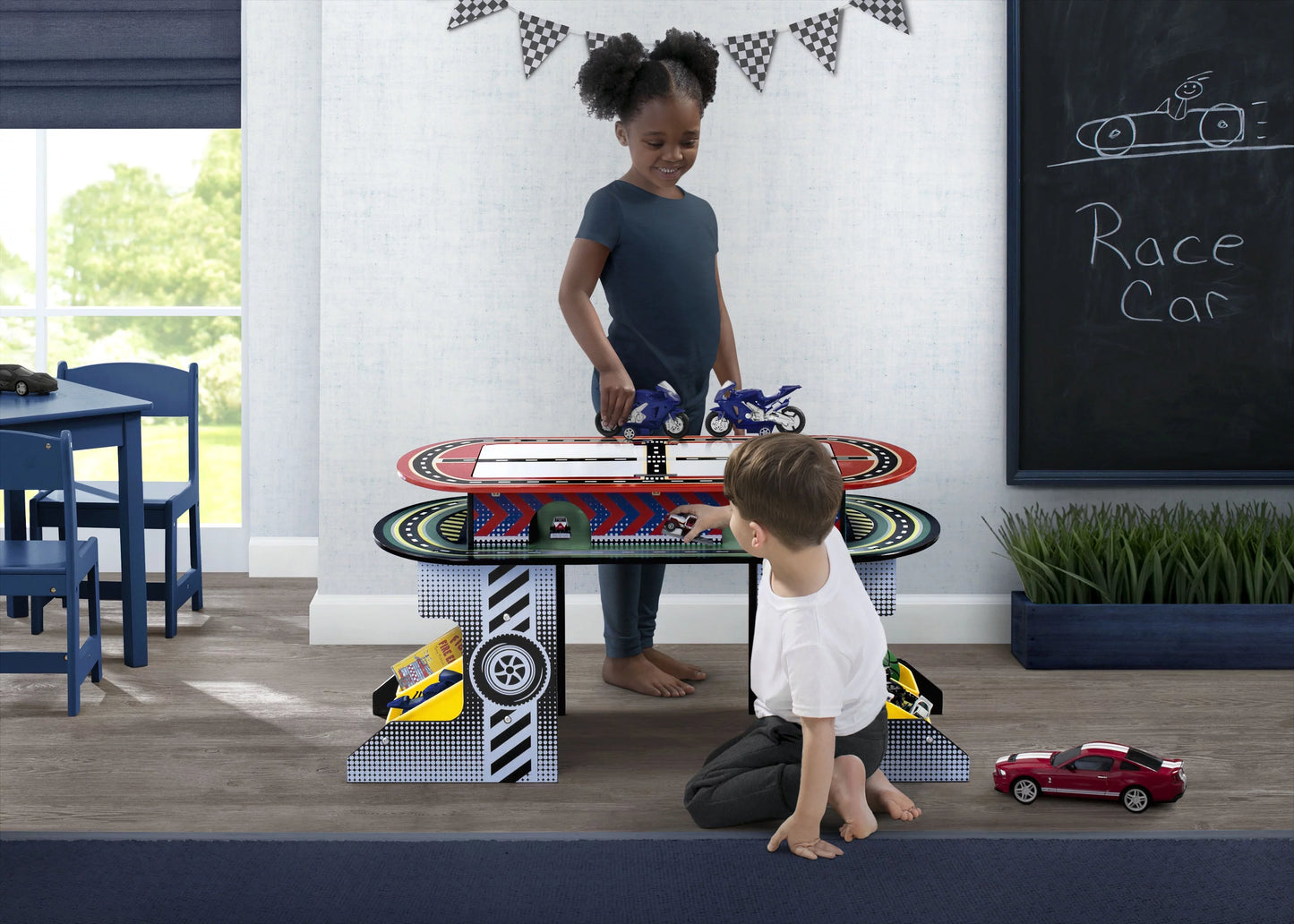 Delta children race track toy and activity play table for kids